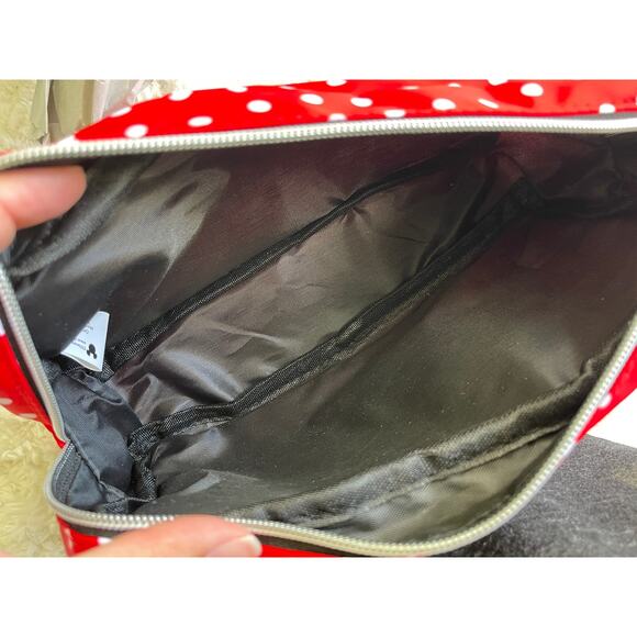 Disney Minnie Mouse Red with White Polka Dot Cosmetic Makeup Bag NEW Heart - Picture 8 of 12